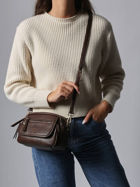 Shoulder Bag Zip Lulu castagnette Brown zip ZAER other view 1
