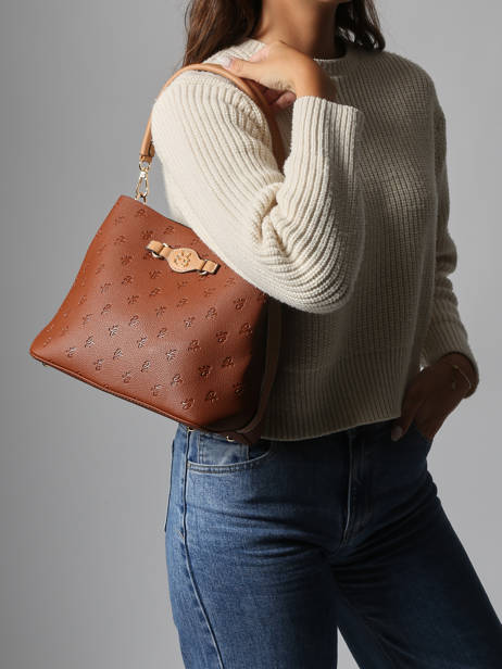 Shoulder Bag Embossed Lulu castagnette Brown embossed YOUSRA other view 1