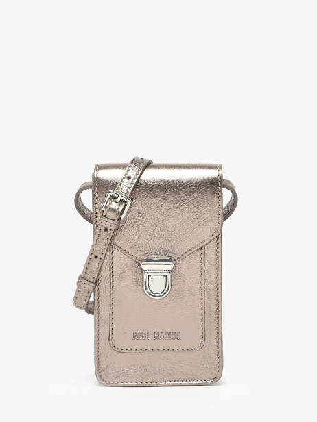 Leather Phone Bag Paul marius Gray vintage TELEPHON