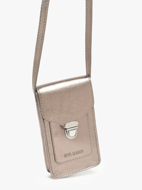 Leather Phone Bag Paul marius Gray vintage TELEPHON other view 2