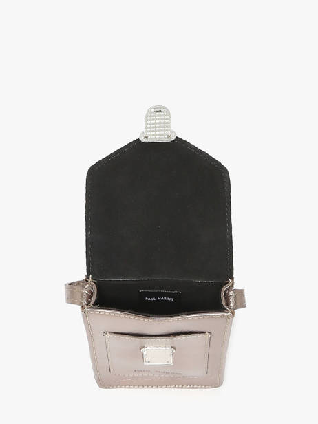 Leather Phone Bag Paul marius Gray vintage TELEPHON other view 3