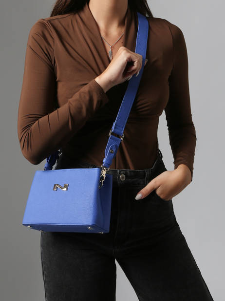 Leather Poppy Crossbody Bag Nathan baume Blue eden 2 other view 1