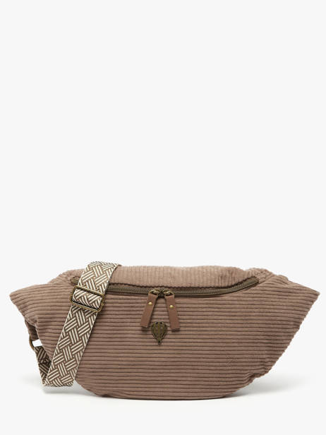 Sac Banane Le voyage en panier Marron velours AHP244