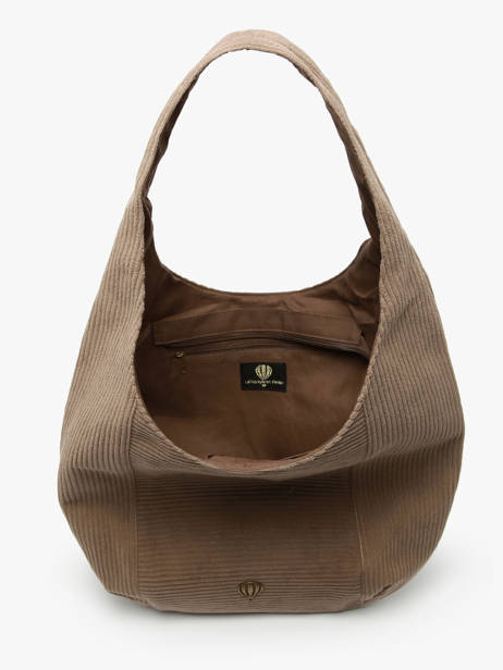 Sac Porté épaule Velours Polyester Le voyage en panier Marron velours AHP243 vue secondaire 3