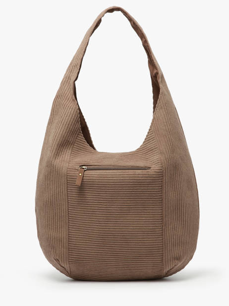 Sac Porté épaule Velours Polyester Le voyage en panier Marron velours AHP243 vue secondaire 4