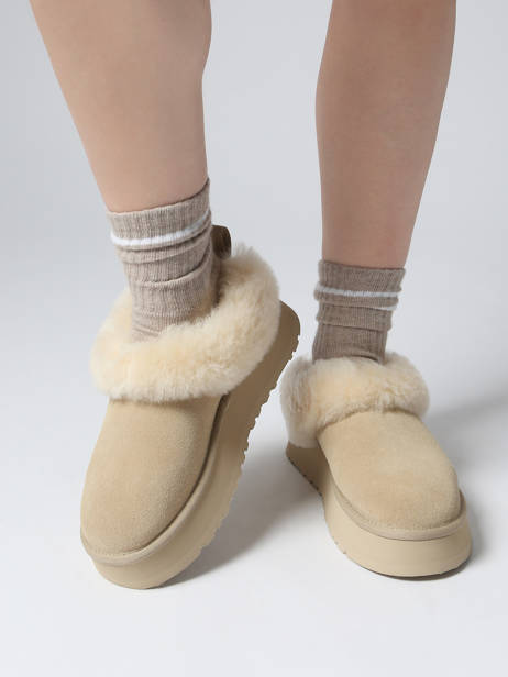 Platform Boots In Leather Ugg Beige women 1171393 other view 1