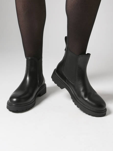 Chelsea Boots In Leather Tommy hilfiger Black women 8766BDS other view 1