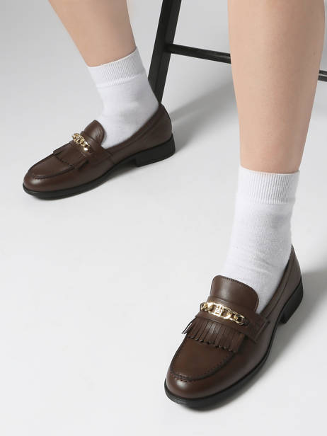 Moccasins In Leather Tommy hilfiger Brown women 8971GV0 other view 1