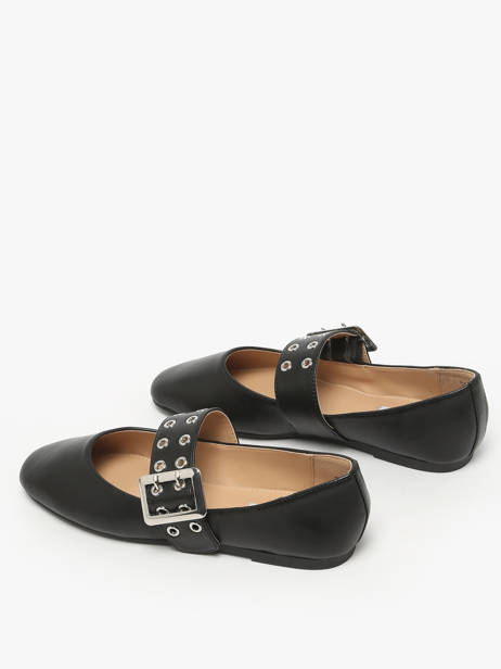 Ballerinas With Straps In Leather Steve madden Black accessoires 11004770 other view 2