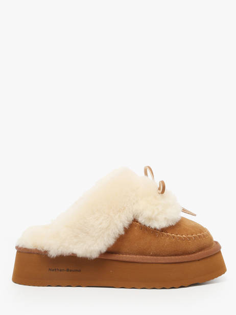Slippers In Leather Nathan baume Brown accessoires 252N9001