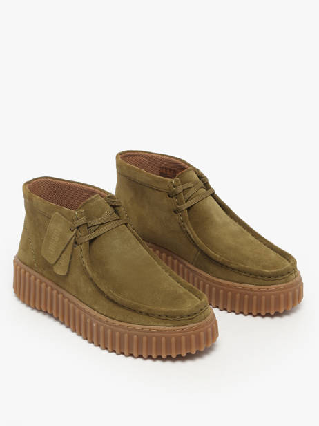 Ankle Derby Shoes In Leather Clarks Green women 26183872 other view 1