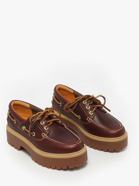 Platform Boat Shoes In Leather Timberland Brown accessoires 2QDMD571 other view 1