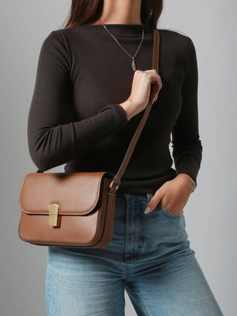 Sac Bandoulière M Alice Cuir Nat et nin Marron vintage M vue secondaire 1