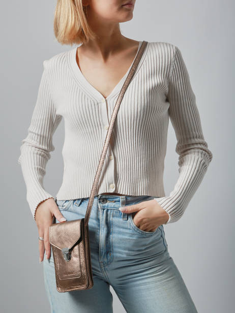 Leather Phone Bag Paul marius Gold vintage TELEPHON other view 1