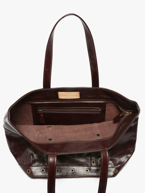 Le Cabas M Zippé En Cuir Craquelé Vanessa bruno Rouge cabas cuir 82V40378 vue secondaire 3