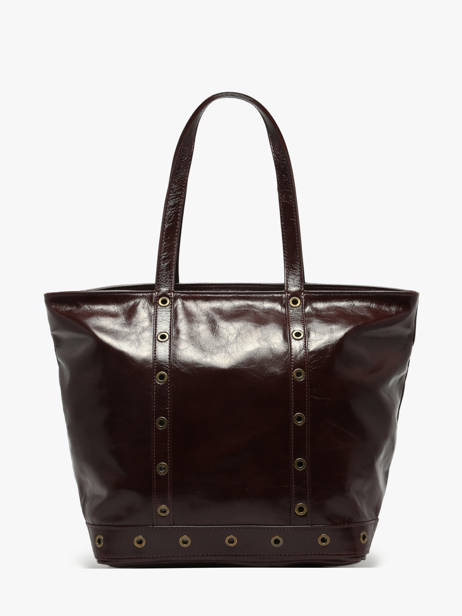 Le Cabas M Zippé En Cuir Craquelé Vanessa bruno Rouge cabas cuir 82V40378 vue secondaire 4