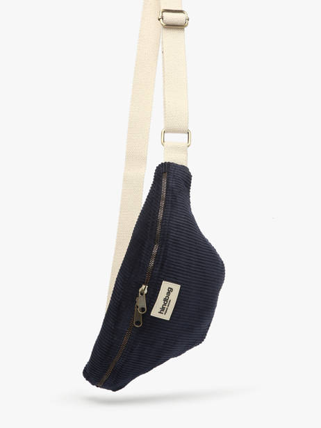 Sac Banane Hindbag Bleu velours V vue secondaire 2