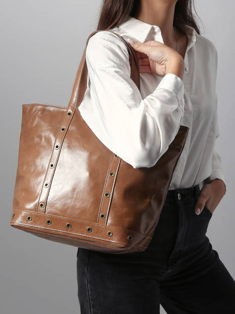 Medium Leather Le Cabas Shoulder Bag Vanessa bruno Brown cabas cuir 82V40378 other view 1