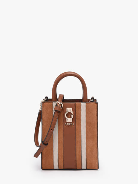 Sac Bandoulière Erenia Cuir Guess Marron erenia SB783875