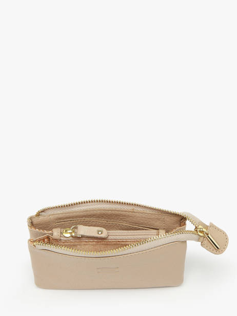 Leather Caviar Coin Purse Crinkles Beige caviar 14538 other view 1