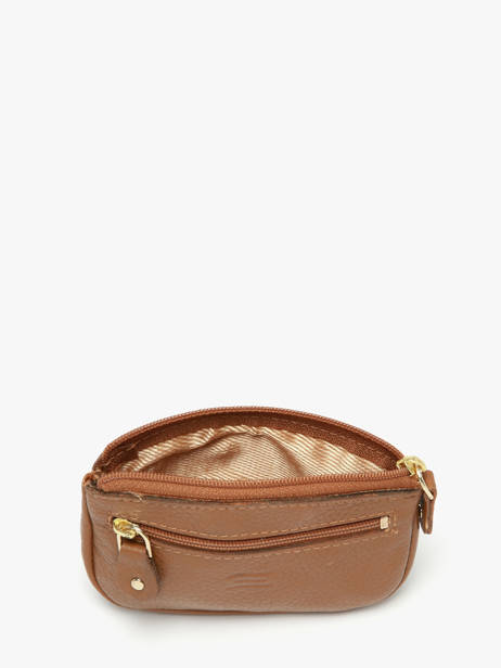 Leather Caviar Coin Purse Crinkles Brown caviar 14036 other view 1