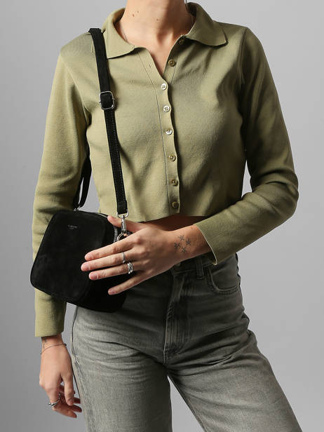 Shoulder Bag Velvet Miniprix Black velvet F7511 other view 1