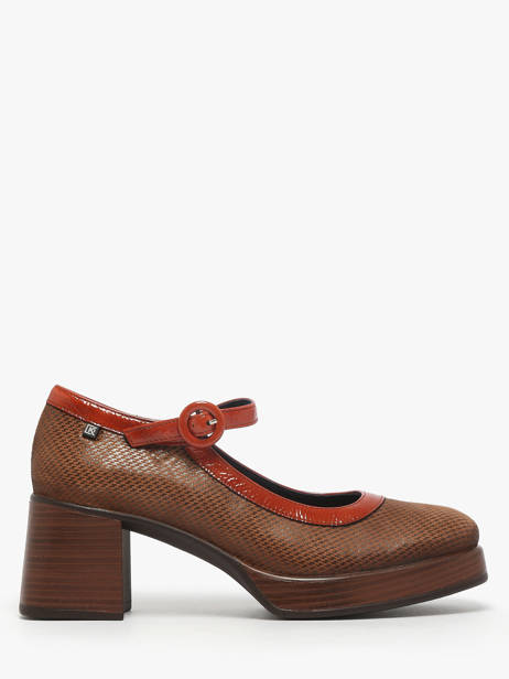 Heeled Derby Shoes Cristel In Leather Dorking Brown women D9154