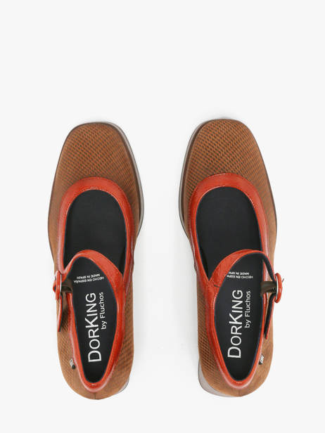 Heeled Derby Shoes Cristel In Leather Dorking Brown women D9154 other view 3