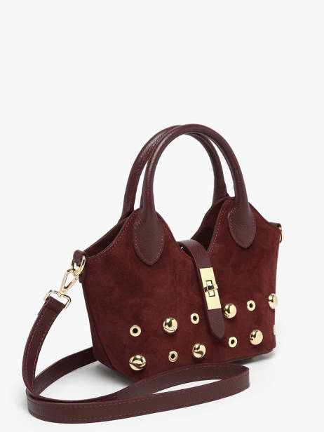 Satchel Velvet Studs Milano Red velvet studs VS25091 other view 2