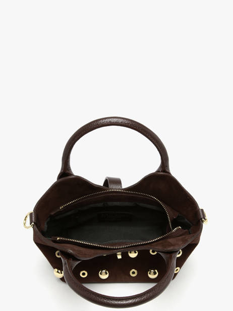 Satchel Velvet Studs Milano Brown velvet studs VS25091 other view 2