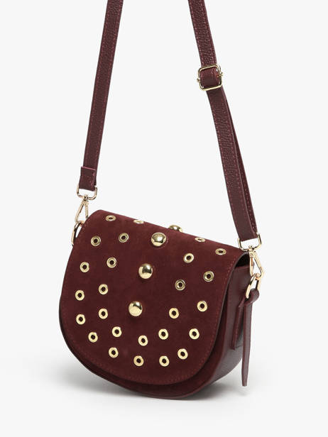 Shoulder Bag Velvet Studs Milano Red velvet studs VS25093 other view 2