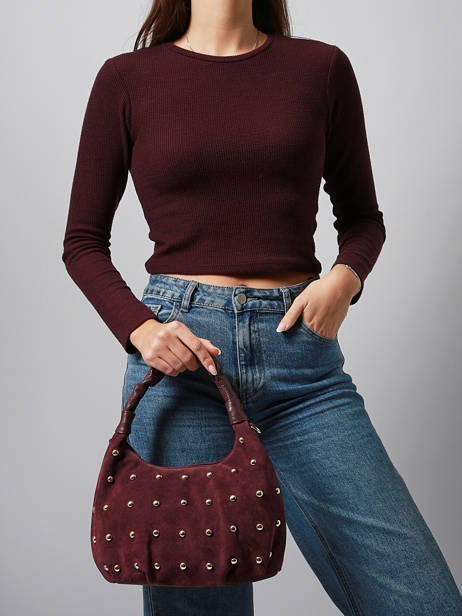 Sac Porté épaule Velvet Studs Milano Rouge velvet studs VS25094 vue secondaire 1