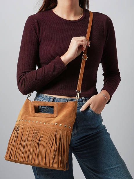 Shoulder Bag Velvet Milano Brown velvet VE25091 other view 1