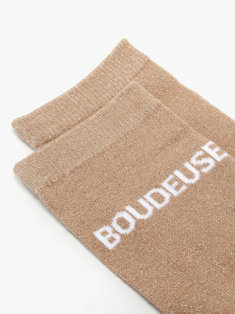 Women's Socks Têtue Long Glitter Pieces Beige socks women 17162499 other view 1