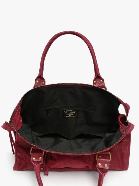 Sac Porté épaule A4 Spazzolato Cuir Milano Rouge spazzolato SP24095 vue secondaire 3
