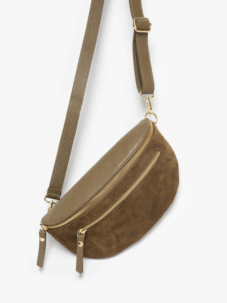 Sac Banane Milano Marron velvet caviar VC24111 vue secondaire 1