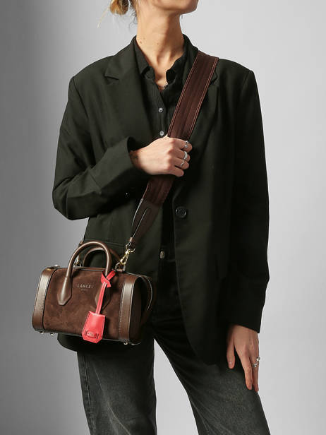 Suede Leather Mini Bcbg Bowling Bag Lancel Brown bcbg A13692 other view 1