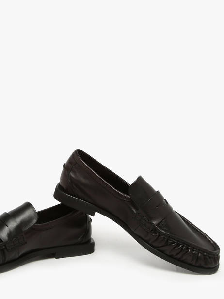 Moccasins In Leather Pavement Black women 24139 other view 2