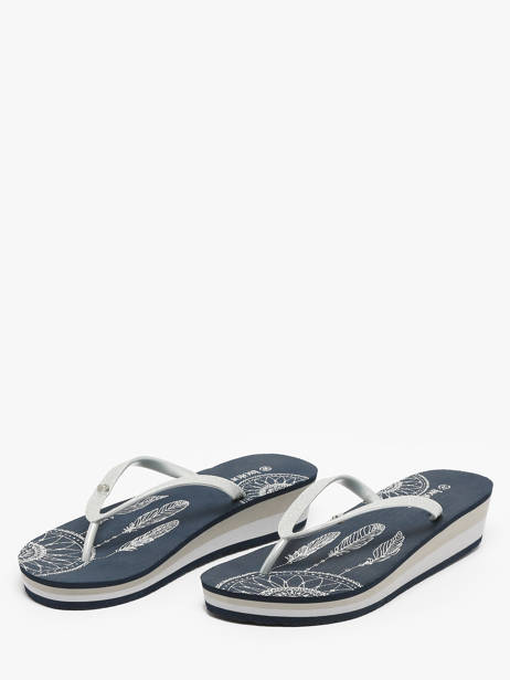 Heeled Flip Flops Isotoner Blue women 94163 other view 1