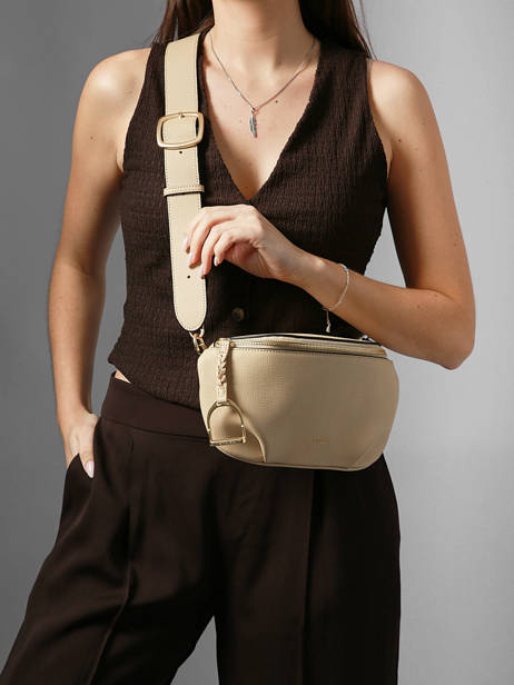 Sac Banane Torsade Cuir Etrier Beige torsade ETOS022M vue secondaire 1