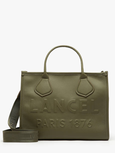 Medium Leather Jour Tote Bag Lancel Green jour A12996
