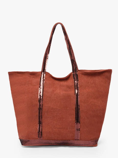 Le Cabas L Lin Paillettes Vanessa bruno Rouge cabas lin 31V40409 vue secondaire 3