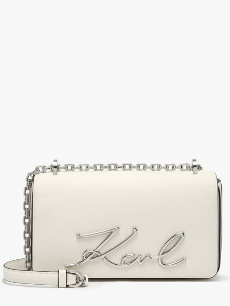 Shoulder Bag K Signature Leather Karl lagerfeld White k signature B1W30046