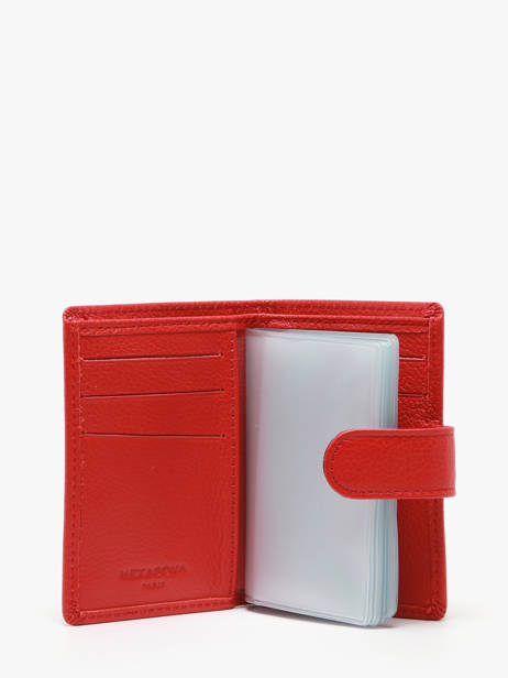Card Holder Leather Hexagona Red confort 467254 other view 1