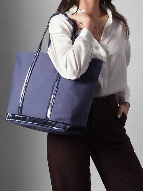Le Cabas L Zippé Paillettes Vanessa bruno Violet cabas 1V40409 vue secondaire 1