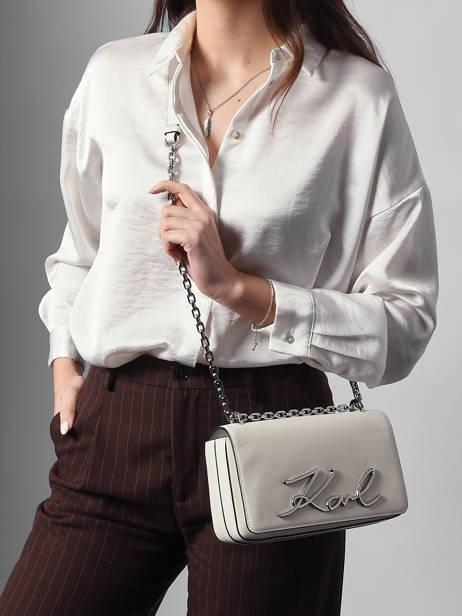 Shoulder Bag K Signature Leather Karl lagerfeld White k signature B1W30046 other view 1