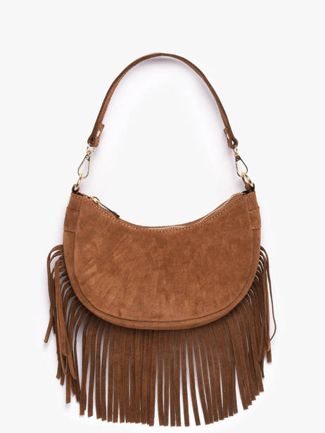 Shoulder Bag Velvet Leather Milano Brown velvet VE25064O other view 1