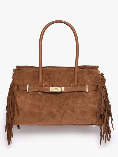 Shoulder Bag Velvet Leather Milano Brown velvet VE25114 other view 1