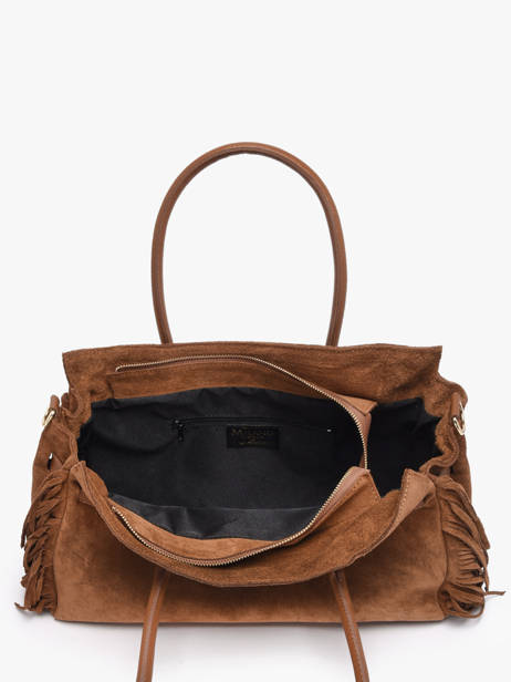 Shoulder Bag Velvet Leather Milano Brown velvet VE25114 other view 2