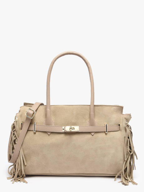 Sac Porté épaule Velvet Cuir Milano Beige velvet VE25114